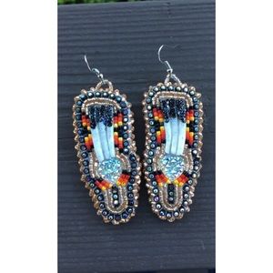 Beaded earrings-fans